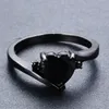Trouwringen Ring zirkoon vrouwelijk Japans Koreaans zwart goud zwart liefde perzik hartvormige accessoires creatieve sieraden