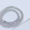 Bussown Gruba 8 mm 10 mm 13 mm 925 Solid Srebrny losowany VVS MOISSANITE Cuban Link Bransoletę