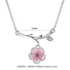 Pendants Meetsoft Trendy 925 Sterling Silver Cherry Blossoms Zircon Collier Collier pour fête en gros de bijoux chic Gift accessoire