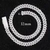 Серебряная кубинская цепь звена шириной 12 мм VVS1 Moissanite PSS Алмаз Тест 18K Золотой кубинский браслет