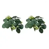 Fleurs décoratives Pilier bougie couronne eucalyptus Anneau ensemble pour la table de fête de mariage à la maison décoration de la pièce maîtresse du vert artificiel