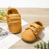 Kidsun geboren baby schuhe fashion lässige jungen jungen leder antislip falt gummi Einzelkind Erstes Walkers Sneakers 240425