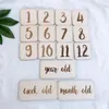 Decoratieve beeldjes Noordse nummer houten baby verjaardag herdenkingsmemory Milestone Card Wall Decor Borns Show Party Pography Prop Gifts