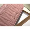 Luxury Brand Handbag Designer Women's Bag Pleated Wallet True Pickup Card Clip Pink Two Fold Big Money Bag