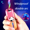 Hooglagere verloop van dual boog lichtere USB opladen Winddichte creatieve fidget spinner Nieuw draagbaar lichter geschenk