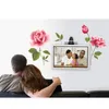 Decoração de flores decorativas para sala de estar Rose Wall Bedroom Decore Sticker Decalques de flores Mural