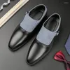 Повседневная обувь высококачественная кожаная свадьба Упомянутая пальца для мужской корейской версии Пакет Маленький бизнес