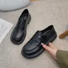 أحذية غير رسمية نساء أوكسفوردز للسيدات بو الجلود المصنفة أنثى مستديرة القدمين مريحة للأحذية لوليتا منصة 2024