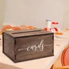 Forniture per feste Wedding Money Box Porta della busta con slot Rustic Wooden Case ricevente per la sposa