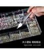 2500st Luxury Shiny Diamond Nail Art Rhinestonesbox Mixed AB Glass Nail Crystal Gem 21 Grids1pcs Pick Up Pen Kit Nail Decor 240426