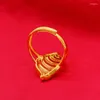 Pierścionki ślubne Dubai Gold Color Pierścień dla kobiet/nastolatków Bliski Wschód/Dubaj/Etiopski/African Party Biżuteria Prezenty 2024
