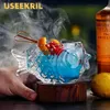 Créatif 3d Fish Transparent Shape Bar Cocktail Verre de verre épais épais lourd Smoothies Bol tasse de boisson froide Tiki verres de verres 240416