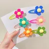 Haarzubehör 2024 Frühlings Sommer Koreanische Blumenklammern für Mädchen Kinder Süßes Kawaii Plastik Fancy Hairpin Mode