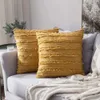 Kussen/decoratief geel gestreepte kussenhoezen 45x45 worpdeksel voor bank woningdecoraties voor sofa slaapkamer stevige kleurkisten