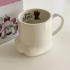 Mokken schattige kat klauw keramische koffiekopje Japanse cartoon cup creatief water beker witte drankbodem J240428