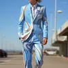 Garnitury męskie 2024 mężczyzn 3D Digital Printed Suit cos scena klub nocny błyszcząca fajna wydajność swobodne zakupy szczupłe kwiat plus size sui