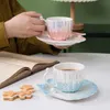 Tazze YWDL 240 ml di tazza di caffè con salsa in ceramica tazza di caffè per la colazione tazza di acqua per ragazze regalo di compleanno guscio di perle j240428