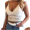 Camisoles Tanks Women Plus Vest Crop Wire Lingerie Y V-Neck Camisole Underwear Seamless Lace Bralette Top Solid Bra217S Drop Delivery Otiwo