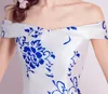 Party Dresses Classic Style Blue And White Porcelain Evening Dress Vestido De Festa 2024 Graduation Prom Gowns Boat Neck Formal