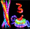 Diy Luminous Pop Tubes LED Fluorescerande färg infällbar plaströr barn sensoriska leksaker vuxna barn stress lindrar press leksak festlig kärlek