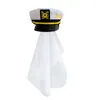 Beralar Yetişkin Cosplay Yat Tekne Gemisi Kaptan Kostüm Şapka Donanma Deniz Dropship