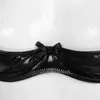 Bras femminile da donna Open Open Cups reggiseno Top Wetlook in pelle sotto cablaggio Brassere per abiti da notte esotico triangolare