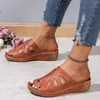 Slippers Women Vintage Butterfly Platform Glides schoen vrouwelijk lichtgewicht wig vrouw zachte enige strand sandalen plus maat 43