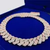 Gold plated personalizzato Iced Out Men S925 Cuban Link Chain 15mm VVS Moissanite Diamond Hip Hop Gioielli