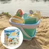 11 PCS Embet Beach Toy Set met opvouwbare emmer Play Sand Toys Set Shovel Rake Sprinkler Children Beach Toys for Toddlers 3age 240419