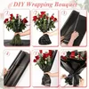 40PCSPACK Zwarte gouden grens Rose Bloem Wikkelpapier Koreaanse stijl Gift Wrap Florist Bouquet Wikkelpapier 240426