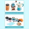 Girls Kitchen Toy Simulation Coffee Maker Set voor rollenspel Kid Hobby Collection 240423