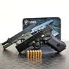 Gun Toys Alloy Empire G17 G34 Pistolet Model Shell Wyrzucenie mini -zabawki metalowy metalowy zestaw pistoletu z kaburą T240428