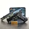 Brinquedos de armas 1 3 liga império G17 Modelo de pistola de pistola de ejeção de concha com coldre de bala de coldre -pistola t240428