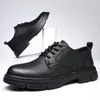 Casual Shoes Fashion Mens Leather Designer Brand Wed Dress Lace Up Business Oxfords Round Toe Office Formal Male