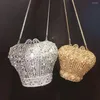 Evening Bags Gold Metal Diamond Clutch Purse For Wedding Party Clutches Women Crystal Shoulder Chain Wallets Female Prom Handbags Wallet