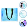 Storage Bags Iridescent Tote Bag Black Shopping Holographic Colorful Shoulder Portable Pvc Handbag Work Casual Gift Packaging