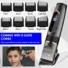 Surker Professional Hair Clipper Ceramic Blade Trimmer Male LED Display Haircut Machine USB Charge 240411