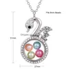 Lockets Crystal Sier Pearl Cage Pendant Necklaces For Women Living Memory Beads Glass Magnetic Open Floating Chains Fashion Drop Del Dhvtj