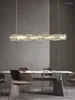 Chandeliers Modern Gold Chrome Crystal Long LED Lamp For Dining Room Table Lights Simple Personalized Bar