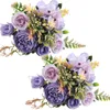 Fleurs décoratives 2pcs Artificiel Peony Silk Hortensia Flower Bouquet Arrangements Table Centres de table pour décor de chambre Desktop