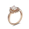 Wedding Rings Fashion Women Princess Ring Rose Gold White Sapphire Engagement Party Accessory Size 6 7 8 9 10