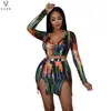 Work Dresses VAZN 2024 Fashion Women Suit Sexy Holiday Style Long Sleeve Dew Waist Top Elastic Mini Short Skirt Printed Dress Sets