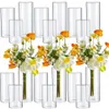 Vasos de cilindro de vidro transparente Vasos de velas flutuantes Vasos de flor de cilindro transparente vasos de vidro transparente Vasos de tabela CENTERPIEDES VASES 240423