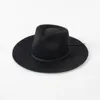 Women Winter Fedora Hat Wide Brim Panama Hats Frim Flat Wool Wedding Party Church Stage Performance Wholesale 240423