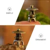 Decorazioni da giardino da 3 pezzi Desktop Copper Tower Statue Decor Pagoda Figurina esagonale Lanterna paesaggistica