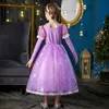 Children Girl Rapunzel Robe Enfants Tangled Disguise Carnival Princess Costume Birthday Party Robe tenue Vêtements 210 ans 240424