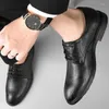 Casual Shoes Classic Man Office Business Sukienka skórzane mieszkania podzielone 2024 Low top krowy gumowa podeszwa