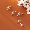 スタッドイヤリングInzareal 925 Sterling SilverZircon Cross Bead Stread For Fashion Women Fine Jewelry PunkAccessoriesギフト