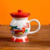 Tazas Retro Cerámico de estilo chino Copa de cama de cerámica Funny Water Multifuncional Leche o taza de café Regalo de cumpleaños perfecto