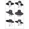 Geniş Memlu Şapkalar Erkekler Güneş Şapkası Nefes Alabilir UV Koruma Yaz Balıkçı Çıkarılabilir Flep Hızlı Kurutma Balıkçılık Kapağı